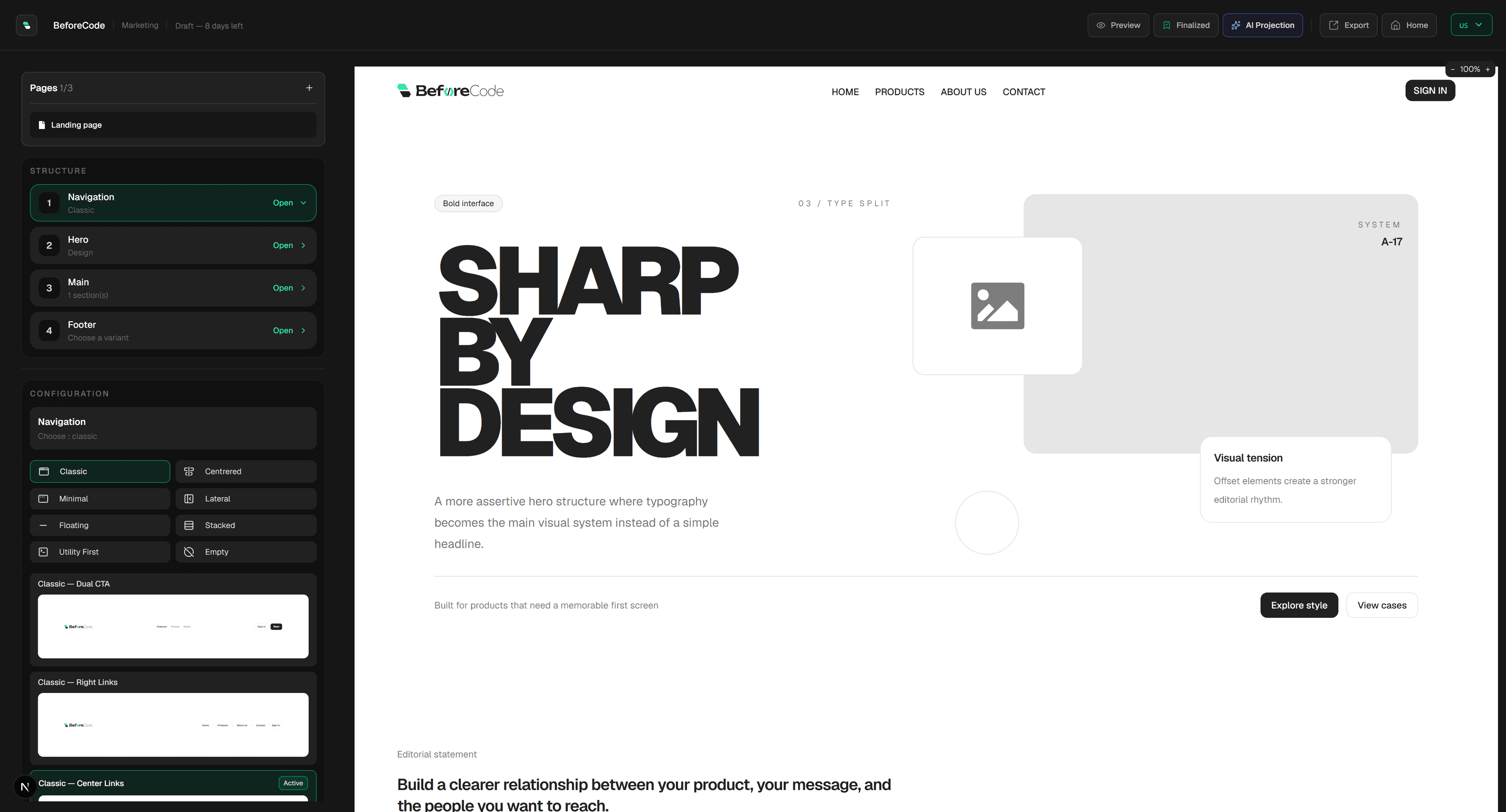 BeforeCode dashboard preview