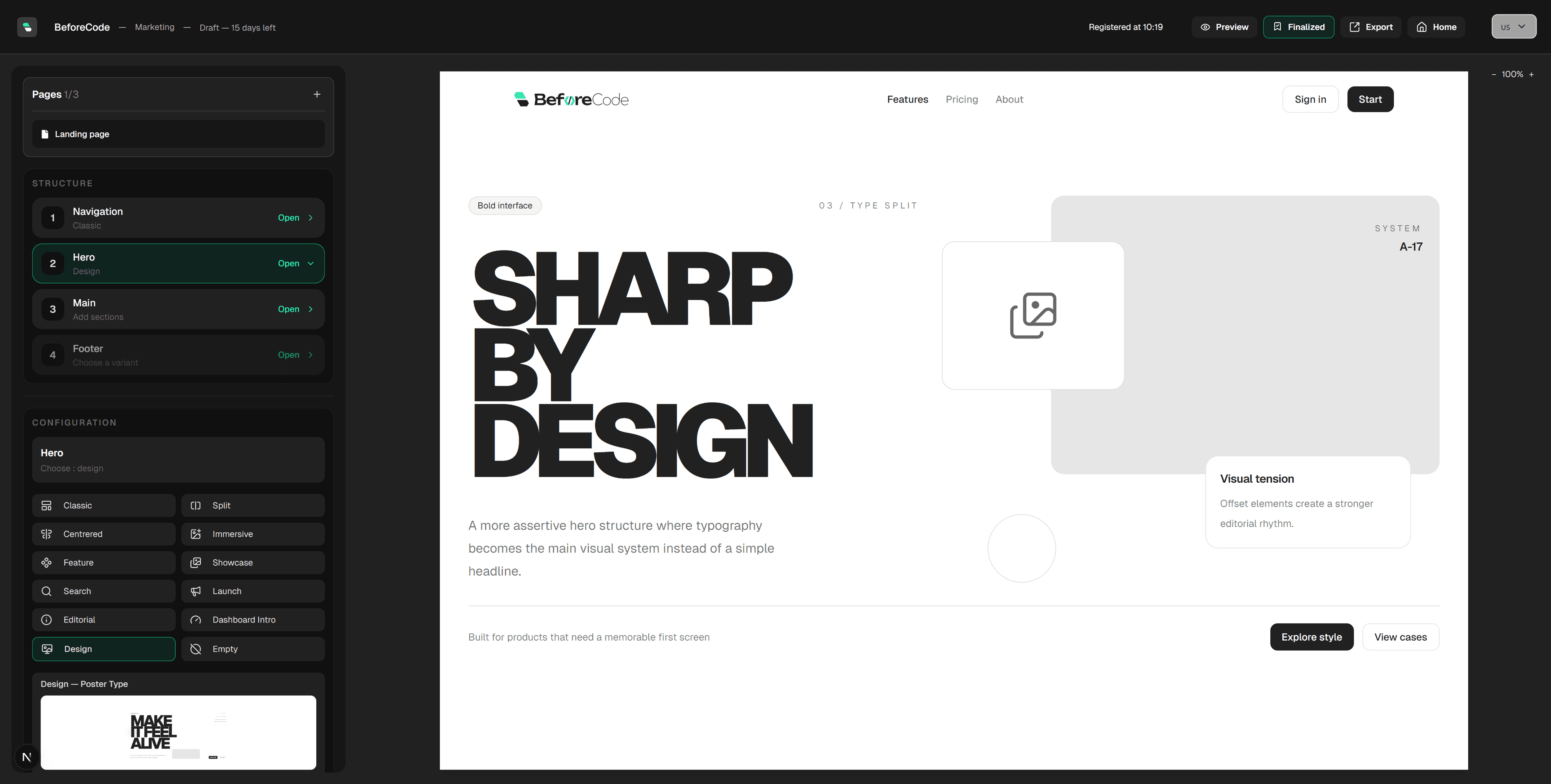 BeforeCode dashboard preview
