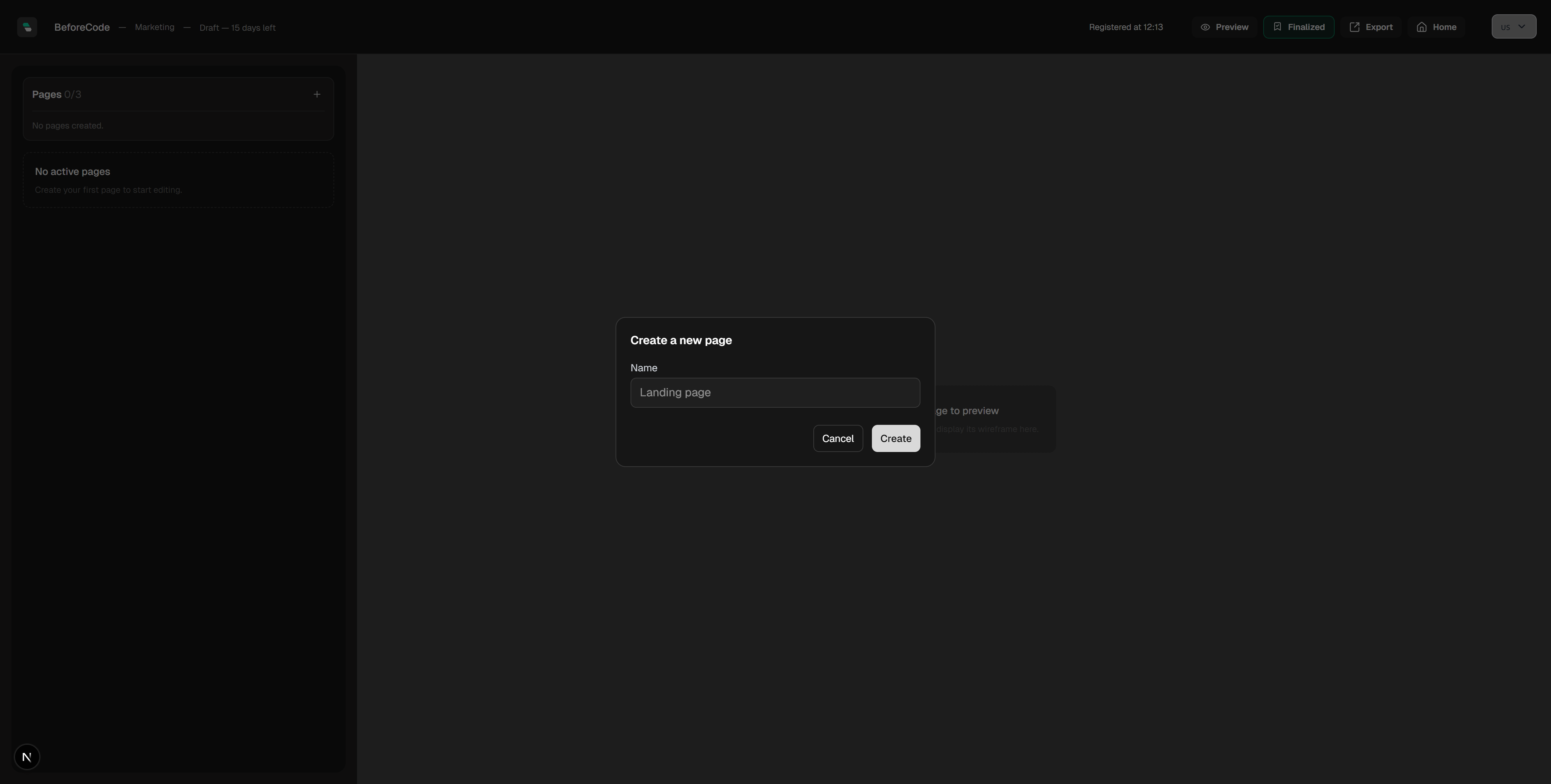 Create pages