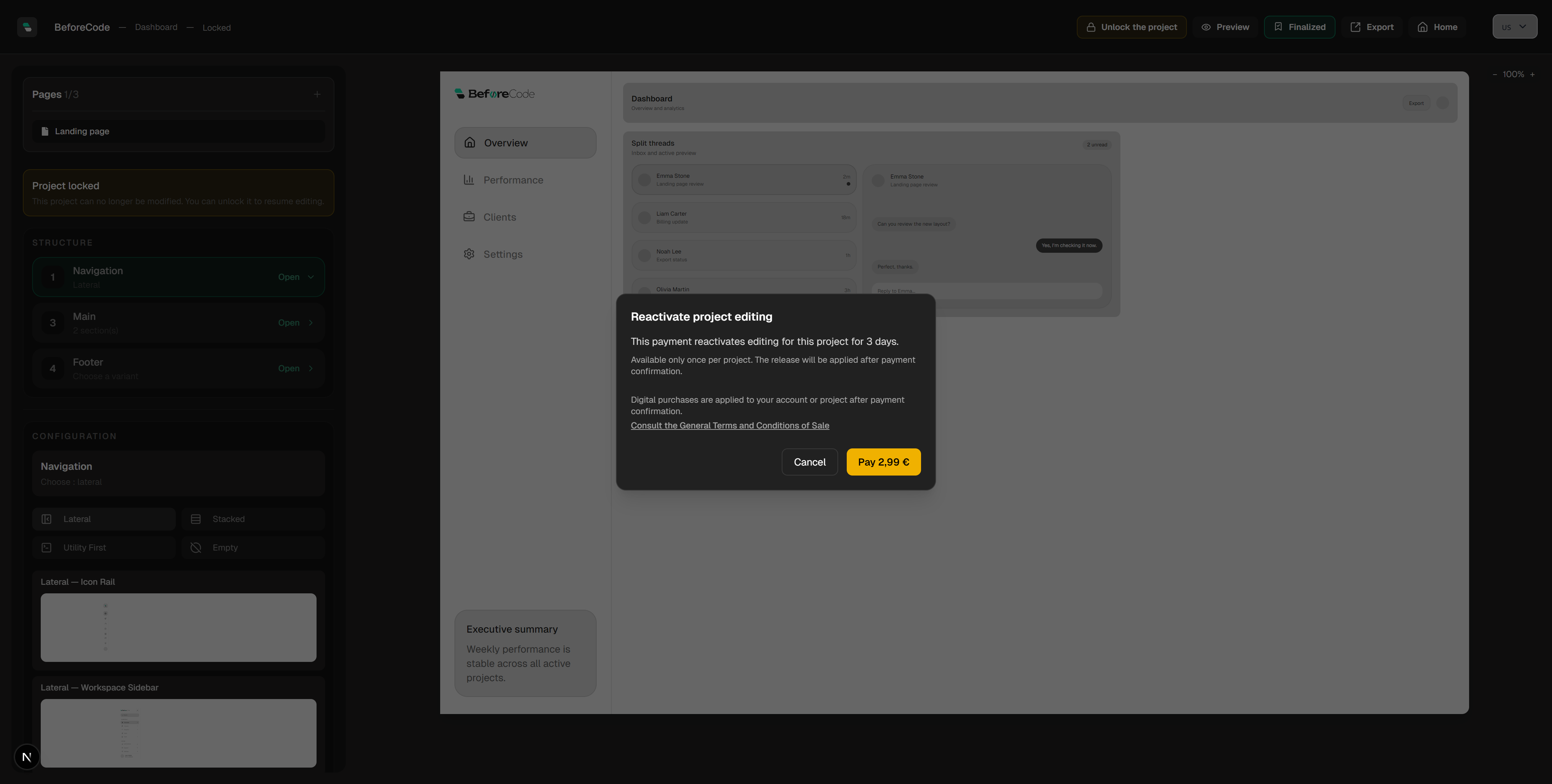 Unlock the project